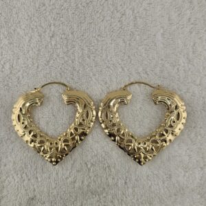 Gold Heart shaped large earrings
